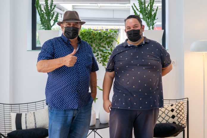 Antonio José junto a Cristobal Moya en nuestra recepción tras la emisión de 