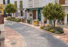 Contenedores soterrados en Nerja: recreación de la calle Granada