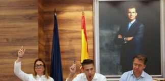 Torrox solo pagará el 20% de sus nuevos puntos de recarga eléctrica Concejales de Torrox votan a mano alzada en el pleno de octubre que aprobó los puntos de recarga en Torrox
